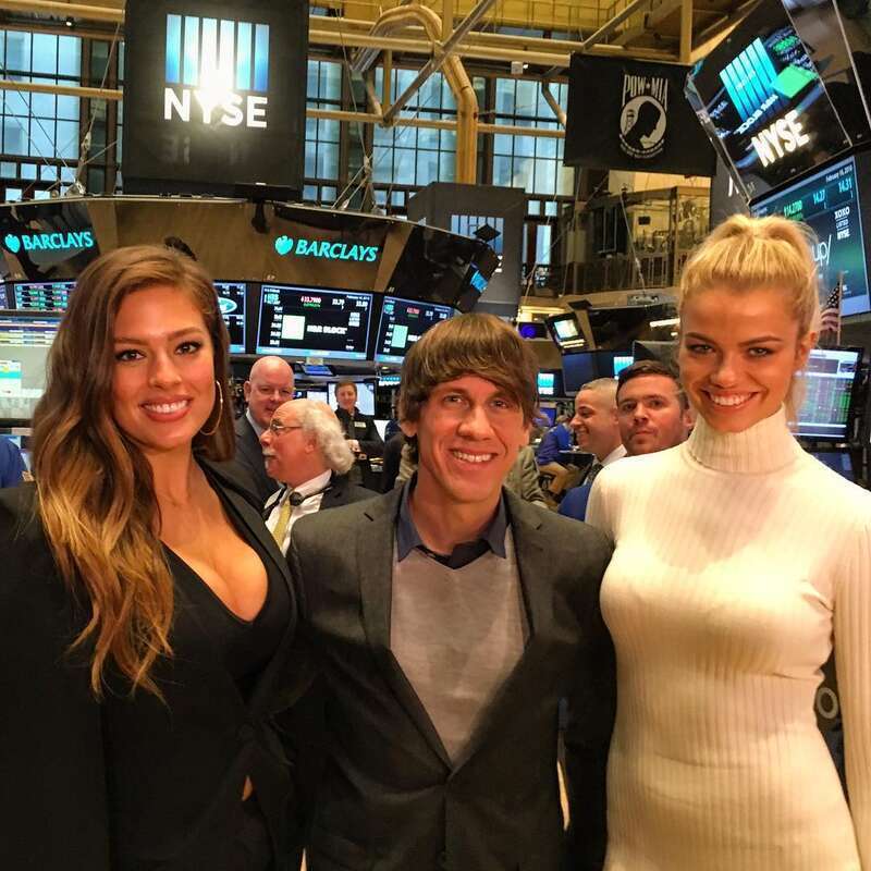 Was on CNBC this morning talking tech &amp;amp; startups. Turns out two of the Sports Illustrated swimsuit models were on-air right after me so I got to meet both @theashleygraham and @haileyclauson. Just as this pic was taken some StockMarket Guy yells