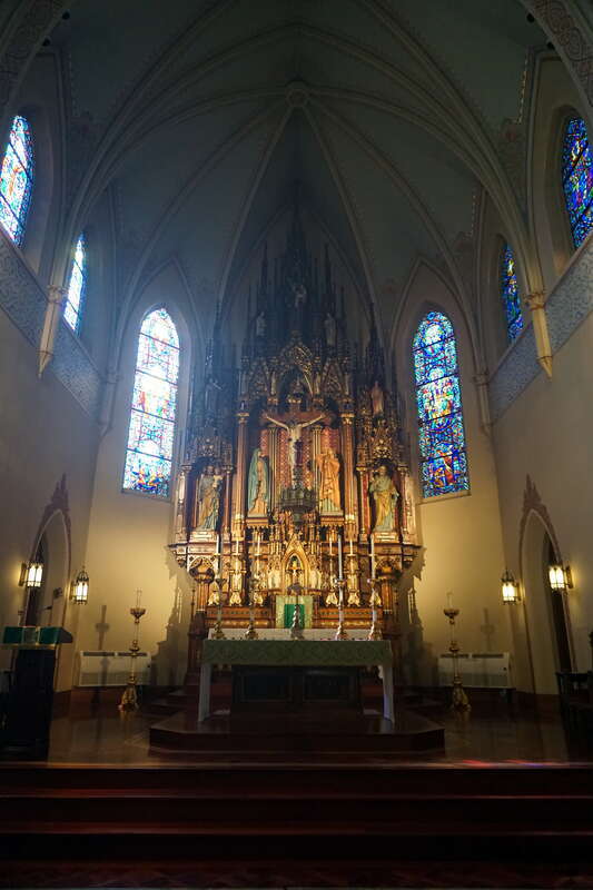 The interior of St. Anthony Church during Doors Open Milwaukee 2024 in Milwaukee, Wisconsin (United States).