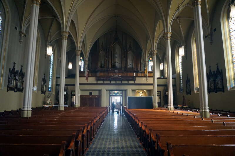 The interior of St. Anthony Church during Doors Open Milwaukee 2024 in Milwaukee, Wisconsin (United States).