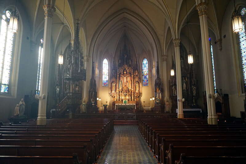 The interior of St. Anthony Church during Doors Open Milwaukee 2024 in Milwaukee, Wisconsin (United States).