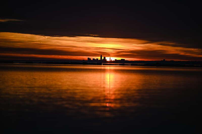 Downtown Cleveland, central business district of Cleveland, Ohio, USA