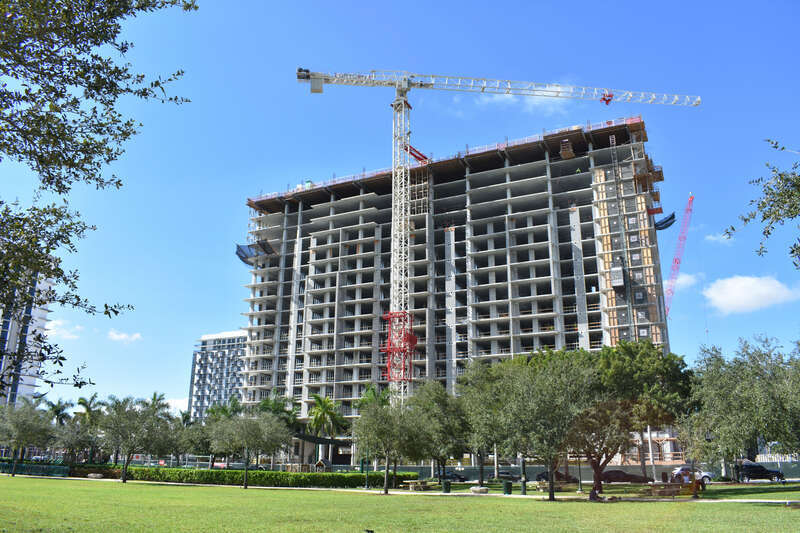 Residential construction adjacent to Downtown Doral Park in Doral, Florida.
