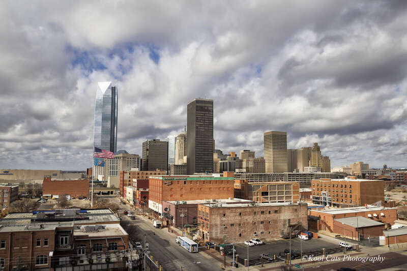 Beautiful Cityscape of Oklahoma City in December.