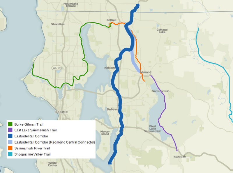 w:Eastside Rail Corridor route. Created with Tableau.