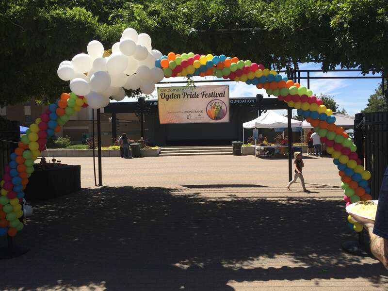 Entrance to the 1st Annual Ogden Pride Festival 2015 at the Ogden City Municipal Amphitheater, Ogden, UT
