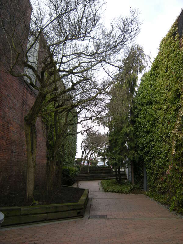 2913 Hewitt Avenue, Everett, Washington, USA. This block of Hewitt is listed on the National Register of Historic Places as Swalwell Block and Adjoining Commercial Buildings. This is the one vacant lot in the block.