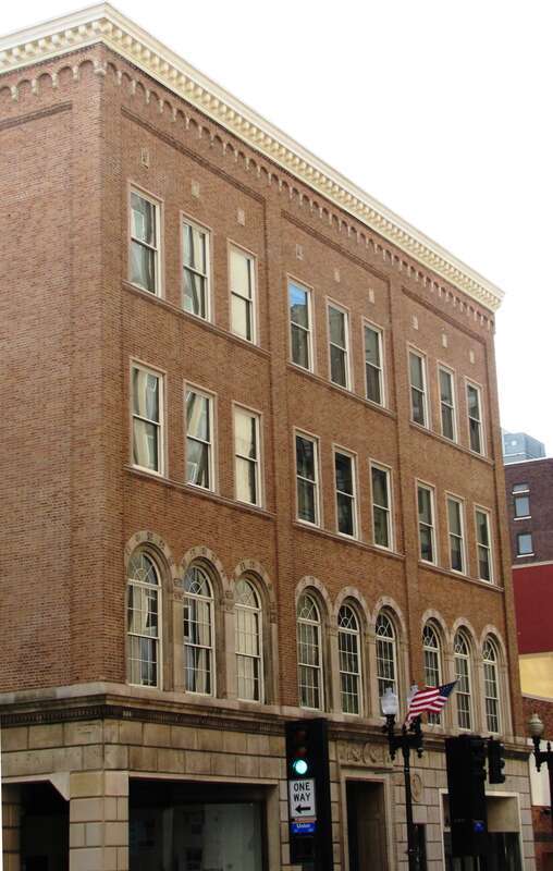 The Fidelity Building, listed on the National Register of Historic Places as the Cowan, McClung and Company Building, in Knoxville, Tennessee, USA.