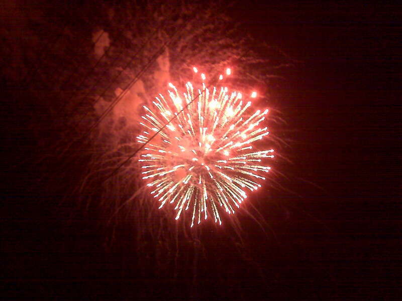 Fireworks in Dyersburg, Tennessee on July 4, 2008