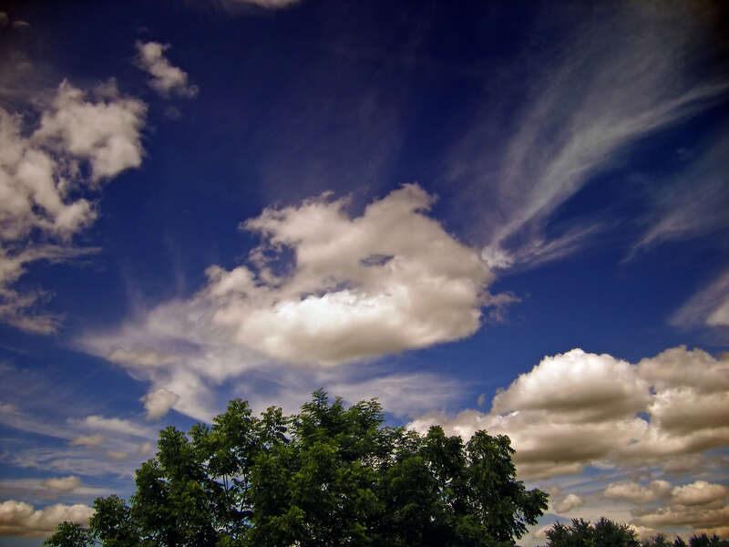 Mixed cloud formations.