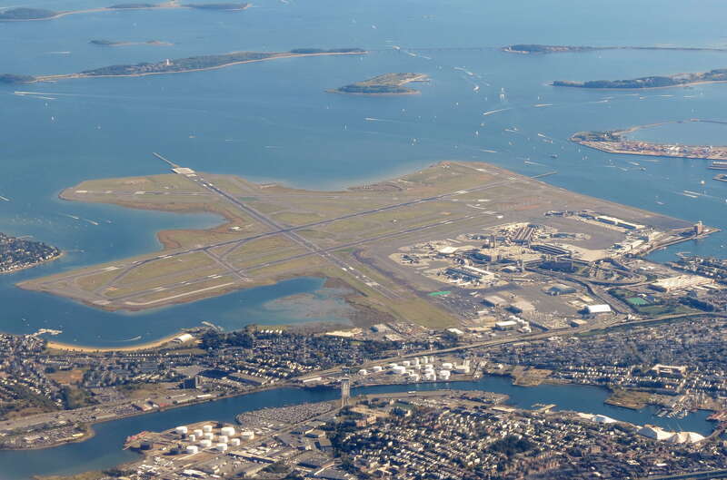 Flight from Toronto to Boston. Over Boston.
