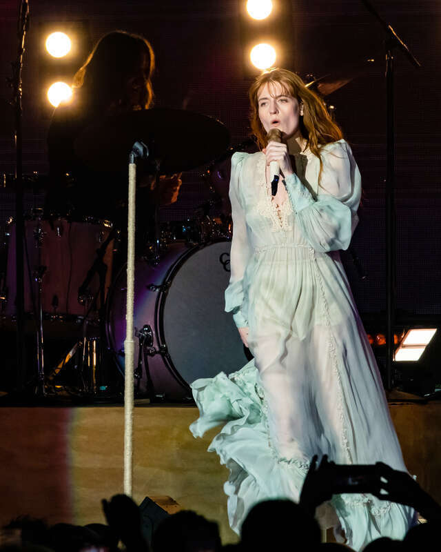 Florence and the Machine performing live at The Forum in Inglewood, Los Angeles, California, on Sunday, December 9, 2018. Part of the KROQ Almost Acoustic Christmas concert.
