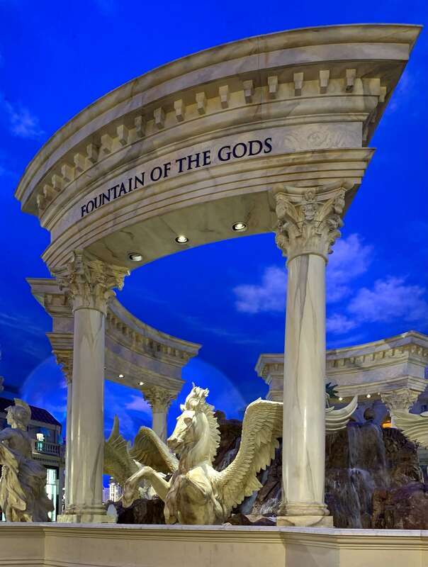 Fountain of the Gods inside The Forum Shops at Caesars in Las Vegas, Nevada.