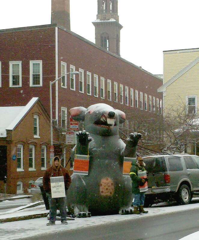 Joseph Barillari, own work, (c) 2010. Giant inflatable rat on Massachusetts Ave. in Cambridge, MA.