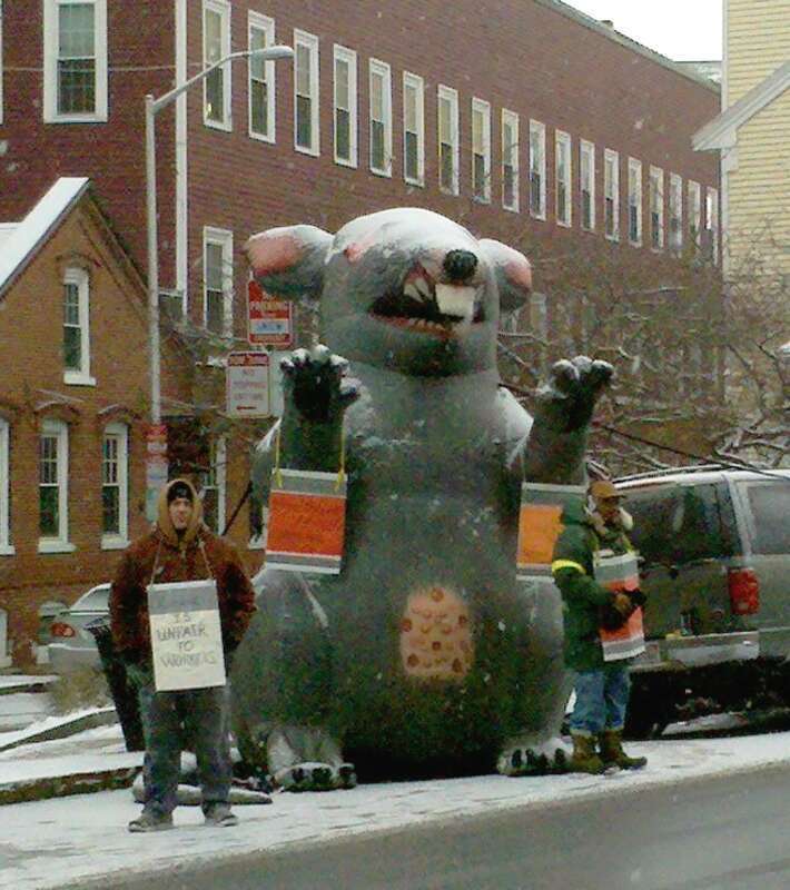 Joseph Barillari, own work, (c) 2010. Giant inflatable rat on Massachusetts Ave. in Cambridge, MA.