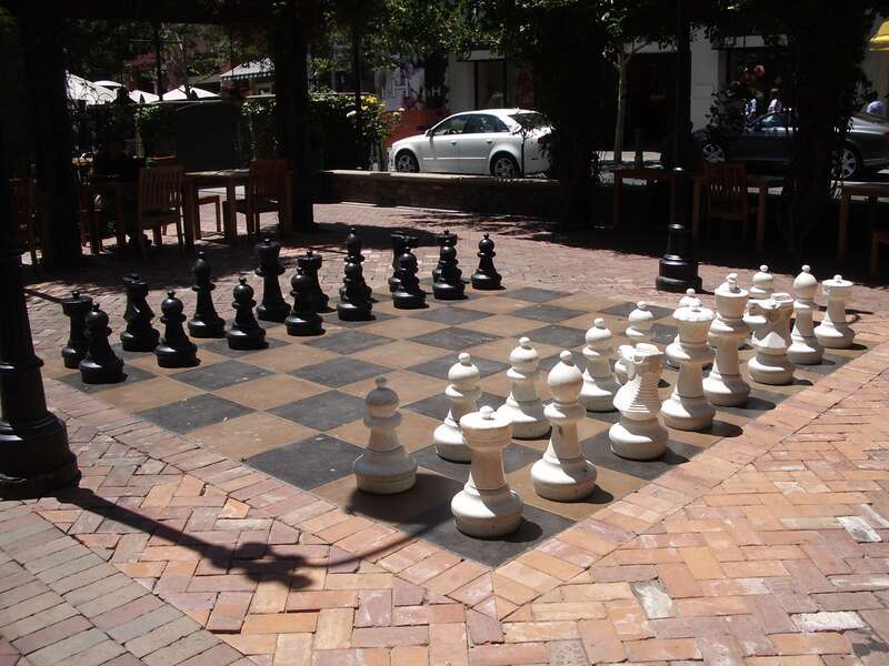 Giant chess set on Santana Row