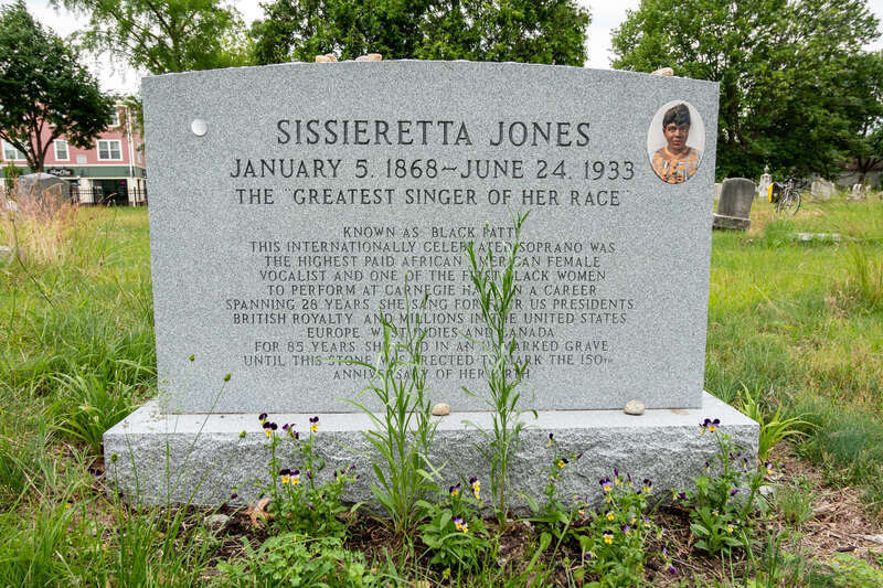 Grave of Sissieretta Jones, internationally renowned African-American soprano, in Grace Church Cemetery in Providence, Rhode Island.