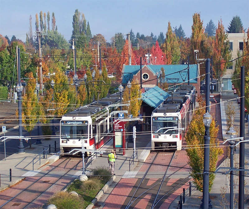 Portland has an extensive system of public transit which includes light rail, streetcars, buses, and soon will have commuter rail. I took a day trip up that way to ride some of the lines. This is Hillsboro Station, at the western end of the system.