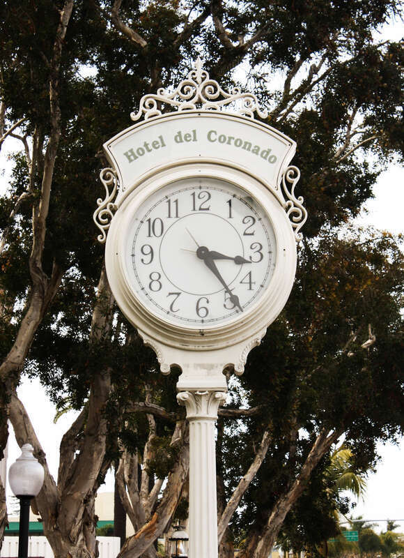 Hotel Del Coronado street clock, Coronado Island, California