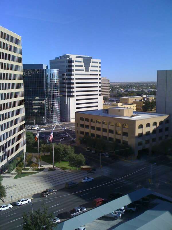 partial view of downtown midland from the WNB tower's 10th floor