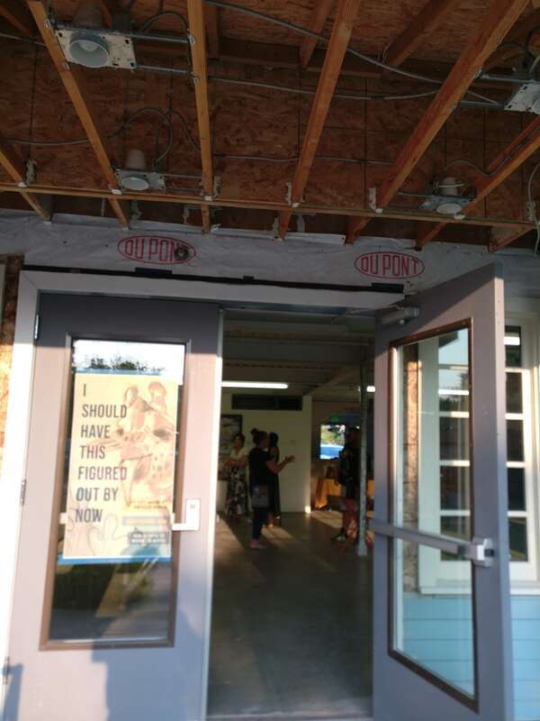 A one-evening pop-up art show in the North End neighborhood of Boise, Idaho in a building under renovation; the theme was climate change, featured in a whimsical, surrealistic manner.