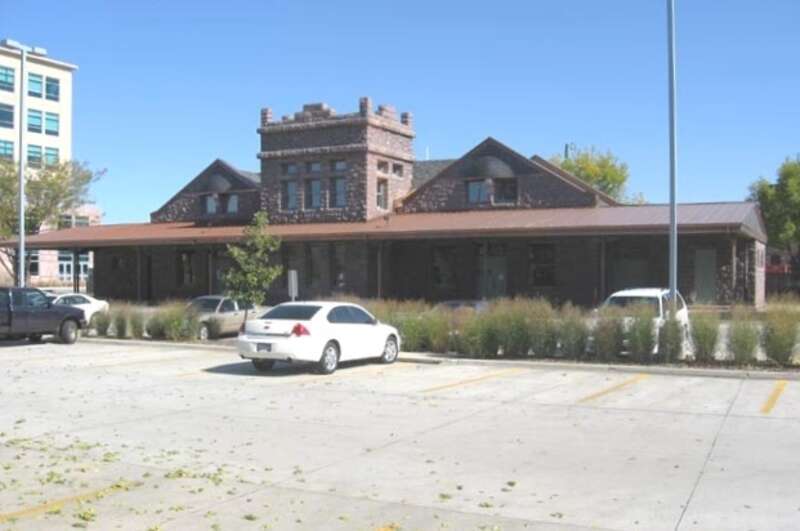 Illinois Central passenger depot in Sioux Falls, South Dakota, USA.