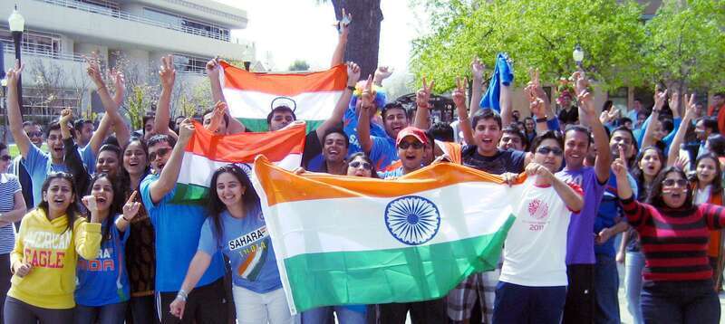 India wins the Cricket Championship, and ex-pats celebrate.