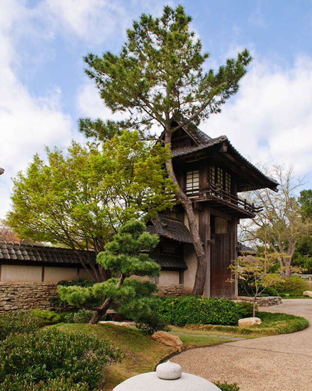 Inside the gateway to the Fort Worth Japanese Gardens