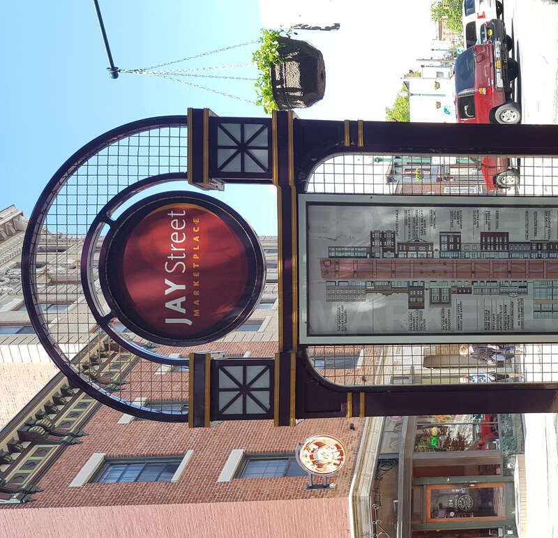 The Capital District Tourism Gnome walks along and window shops in Schenectady, New York quite a bit. His favorite place is the Jay Street Marketplace in Downtown.