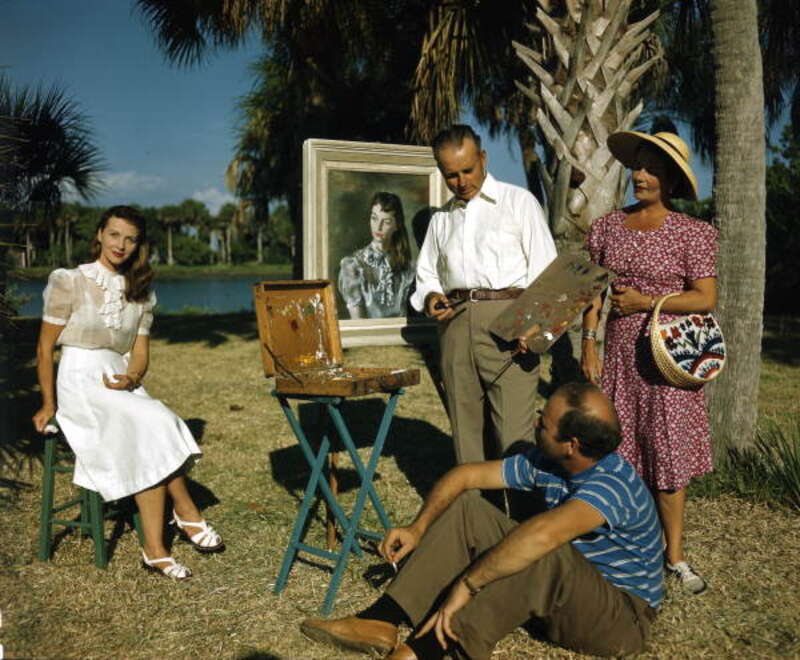 Local call number: JJS0403
Title: Jerry Farnsworth painting a portrait of Mrs. Ben Stahl: Sarasota, Florida
Date: 1947
Physical descrip: 1 transparency - col. - 4 x 5 in.
Series Title: