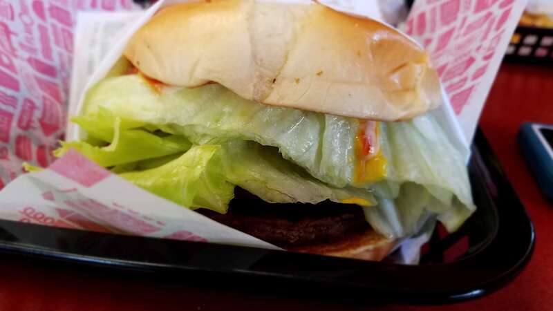 Double jumbo jack with extra lettuce sold at a Jack in the Box in the Allied Gardens neighborhood of San Diego