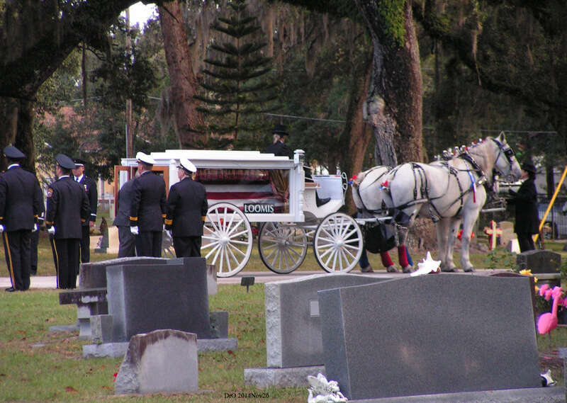 John H. Land received a full military honors funeral and was carried through the City of Apopka in a horse drawn caisson by Loomis Funerals Homes.