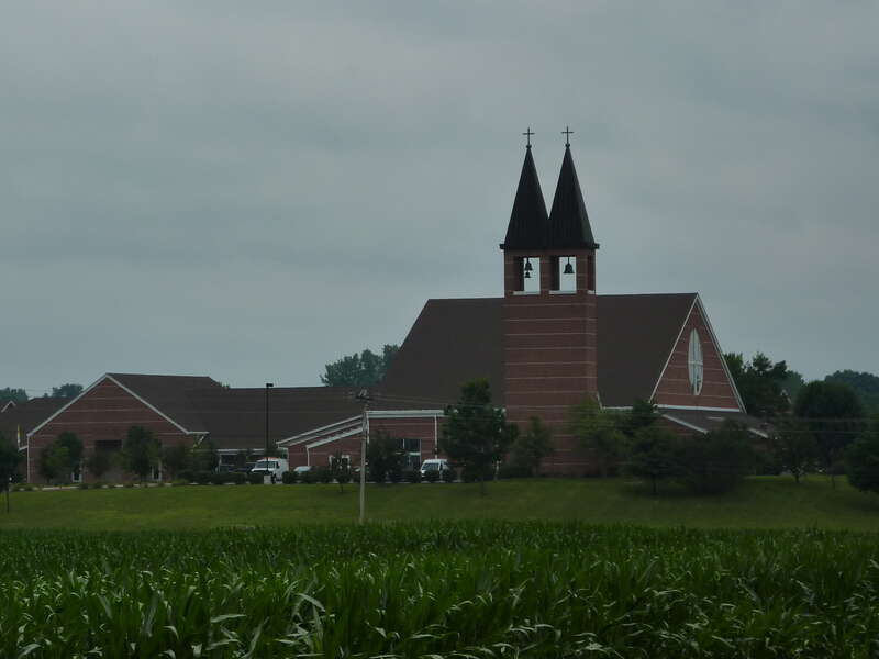 St Francis Claire Catholic Church,  at Mullinix Rd and West Olive Branch Rd.  in the NW part of Johnson County, Indiana.