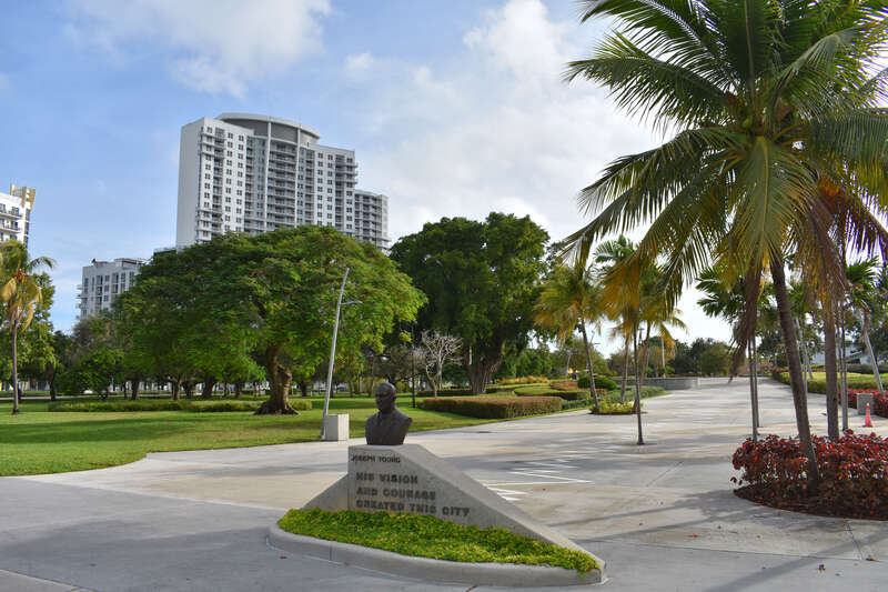 Young Circle Park in Hollywood, Florida, was designed by George Schmidt in 1921. The 10-acre park originally was named Harding Circle to honor President Warren Harding, a visitor in the area at the time. After 1934 the park was renamed to honor