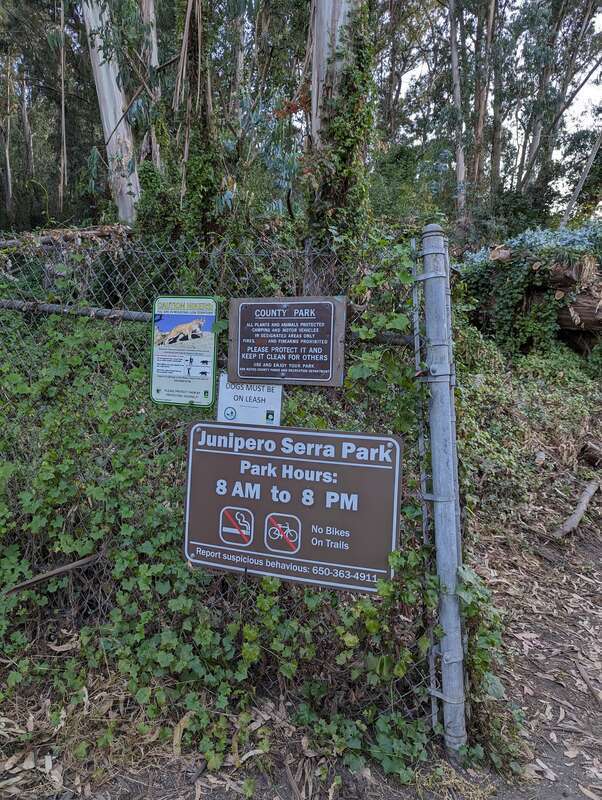 In San Bruno, California; eastern pedestrian entrance from San Bruno City Park