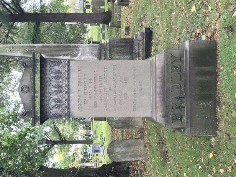 Gravesite of Justice Joseph P. Bradley at Mount Pleasant Cemetery in Newark, NJ