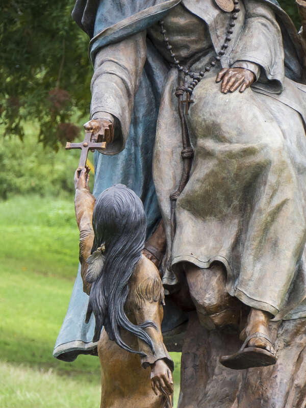 Seen in San Angelo, Texas. 

 Sculpted by Vic Payne of Cody, Wyoming