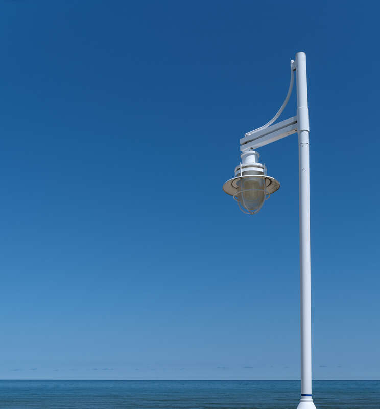 Lamp post at marina, Sheboygan, Wisconsin, US