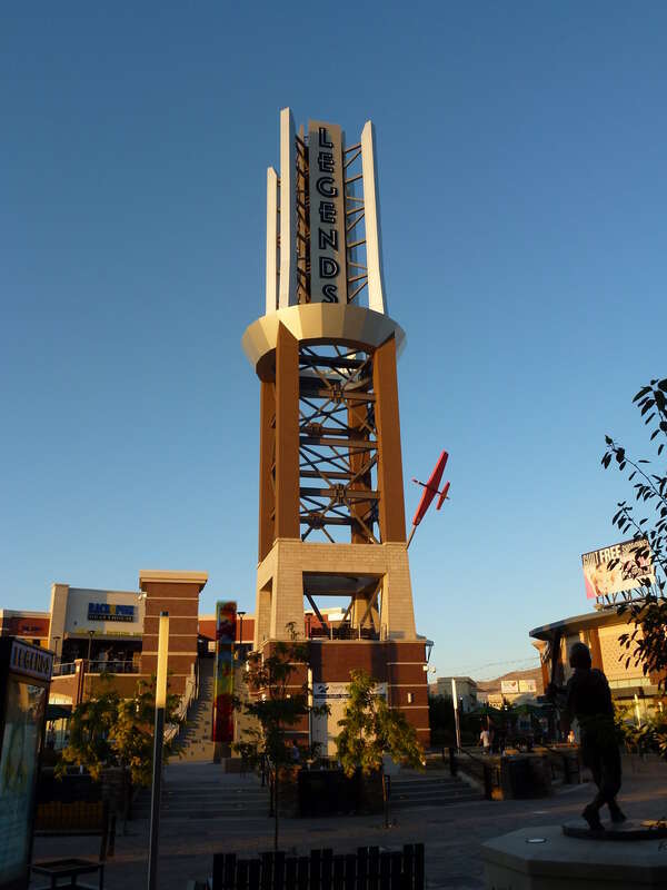 The tower in the center of the Outlets at Legends in Sparks, Nevada.