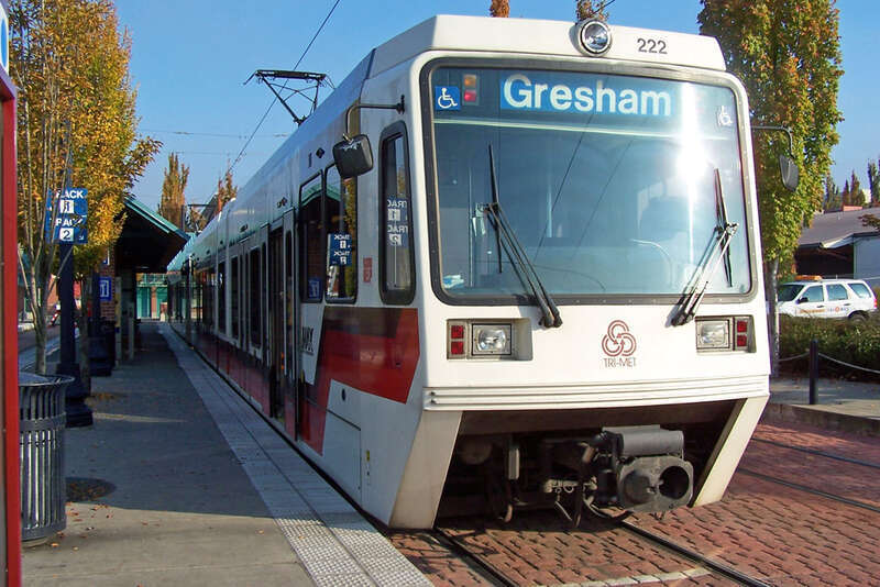 One of the light rail cars.