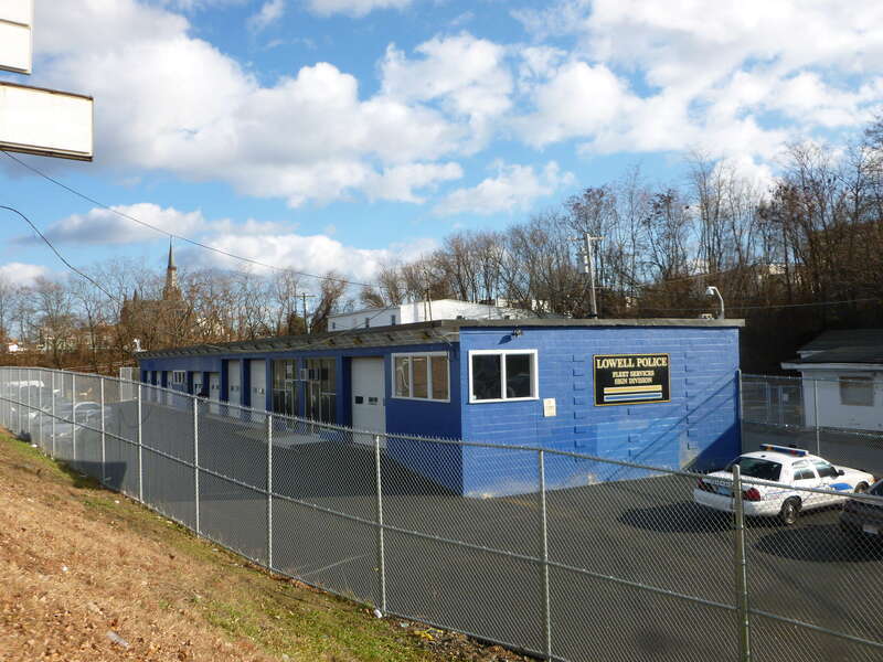 Lowell Police Fleet Services Sign Division building, located at 500 Middlesex Street, Lowell, Massachusetts.