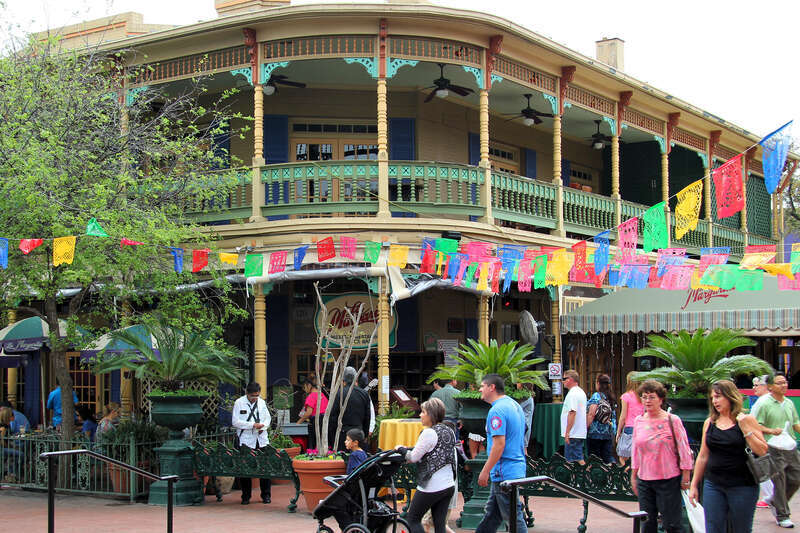 A bustling corner in Market Square in San Antonio, Texas, United States.