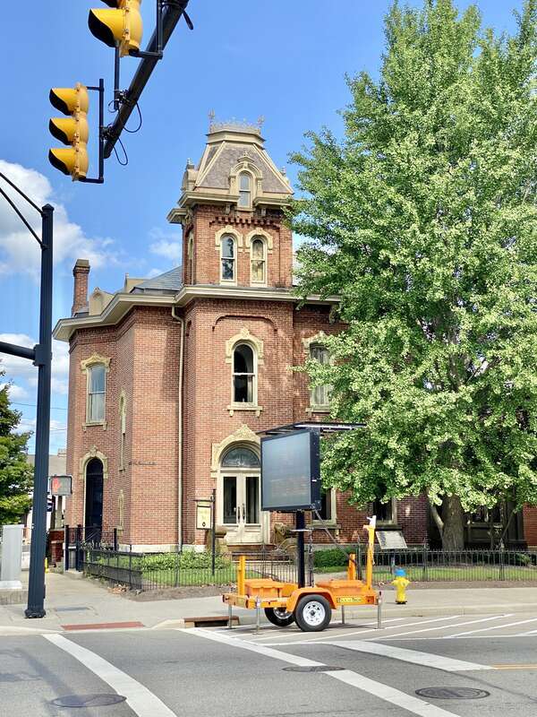 Built in the 1869, this Italianate-style house was constructed by Dixon Brown, a merchant who lived in Somerset, Ohio, as a wedding present for his daughter, Ella Brown McCune, and her husband, whom lived in Newark.  The McCune family owned the house