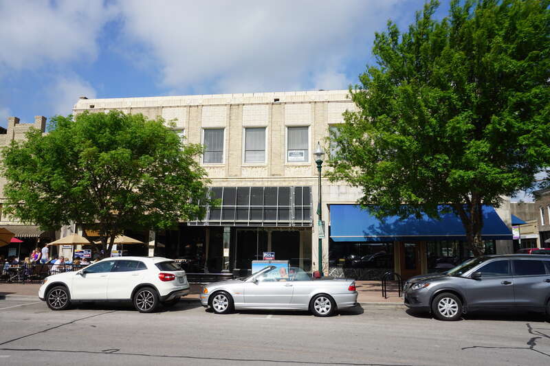 111-115 N. Kentucky, currently Square Burger, in McKinney, Texas (United States).