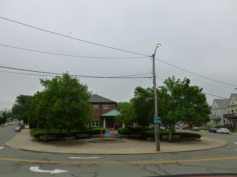 Medford Fire Department firehouse, located at 0 Medford Street, Medford, Massachusetts.  North side of building shown.