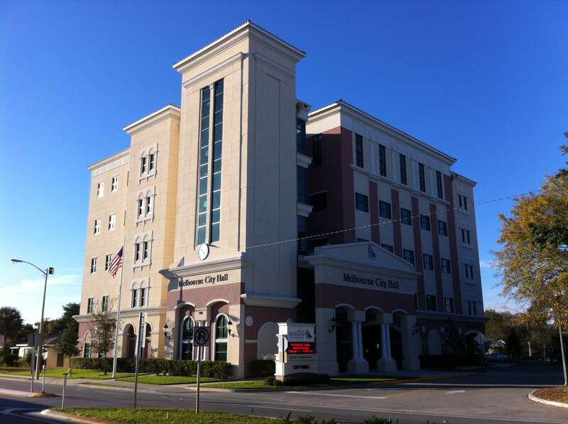 Melbourne City Hall, 900 East Strawbridge Avenue, Melbourne, Florida.