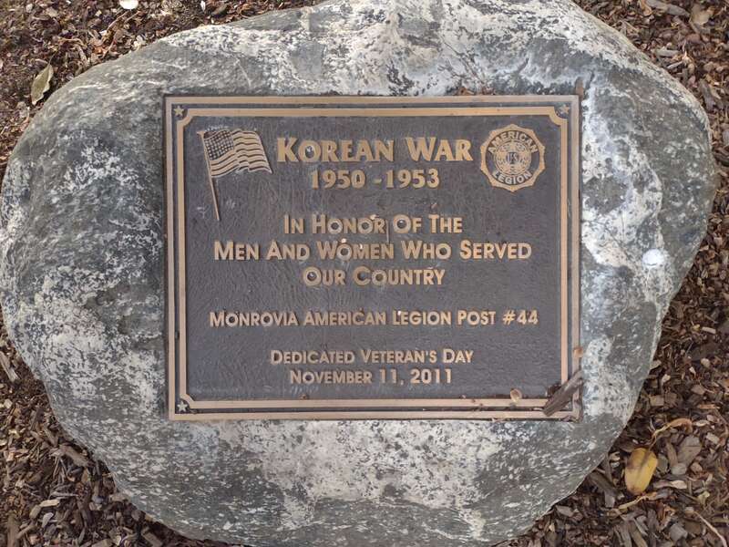Monrovian Korean War Memorial, dedicated November 11, 2011.