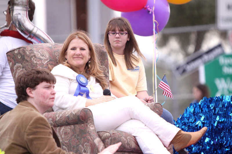 Nancy Cartwright at the Phoenix Veterans Day parade in Phoenix, Arizona.
Please attribute to Gage Skidmore if used elsewhere.
