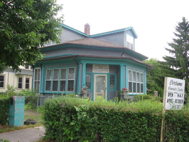 For use in Fond du Lac County and city articles. Front view of one of two Octagon Houses in Fond du Lac, Wisconsin.