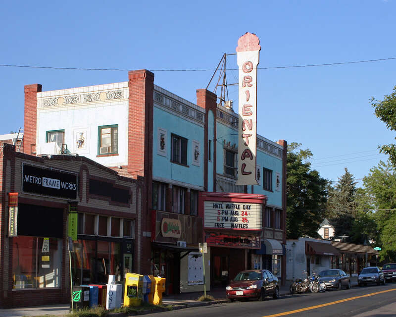 Oriental Theater, located at 4329-39 West 44th Avenue in Denver, Colorado, and listed on the National Register of Historic Places.