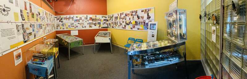 Panorama of the Pacific Pinball Museums Science Room